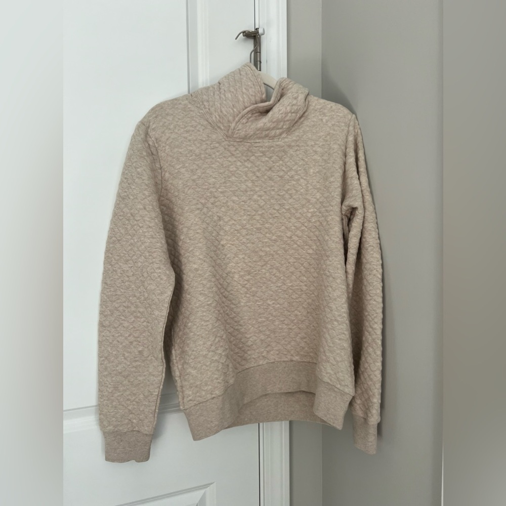 JCREW Quilted pullover with shawl collar